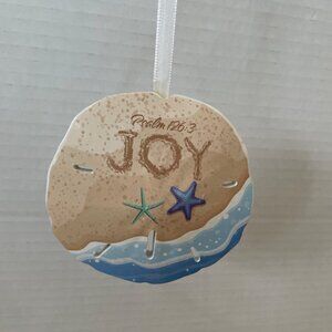 Sand Dollar Joy Christmas Ornament With Verse Psalm 126:3 Beach Decor Christian